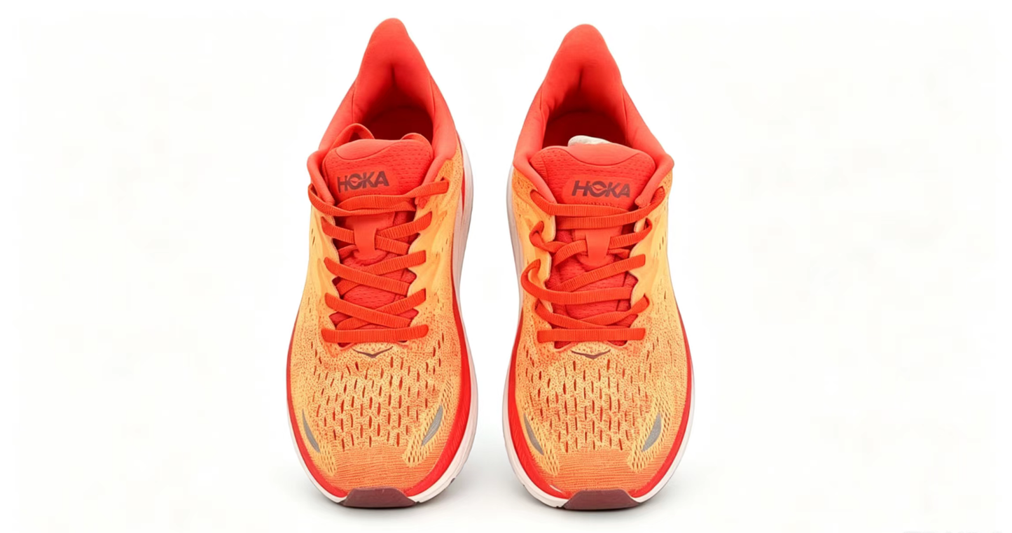 HOKA ONE ONE Clifton 8 – Orange/Red Gradient Running Shoes