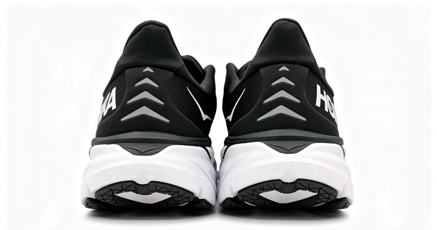 HOKA ONE ONE Clifton 8 – Black & White Running Shoes