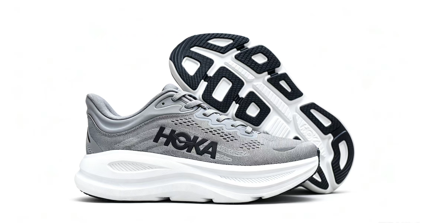 HOKA ONE ONE Bondi 9 Grey Black Running Shoes
