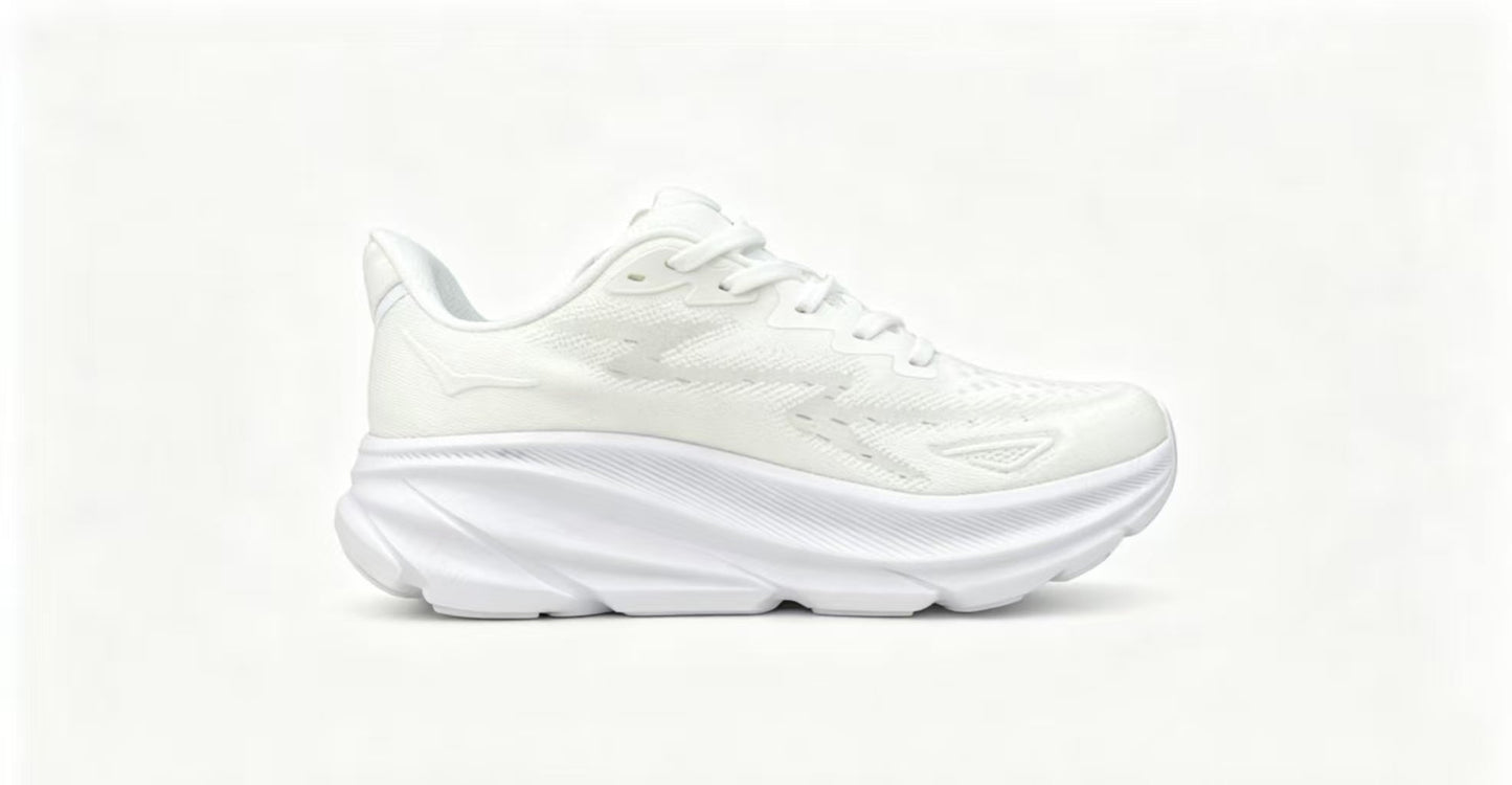 HOKA ONE ONE Clifton 9 – All White | Lightweight Cushion Running Shoes