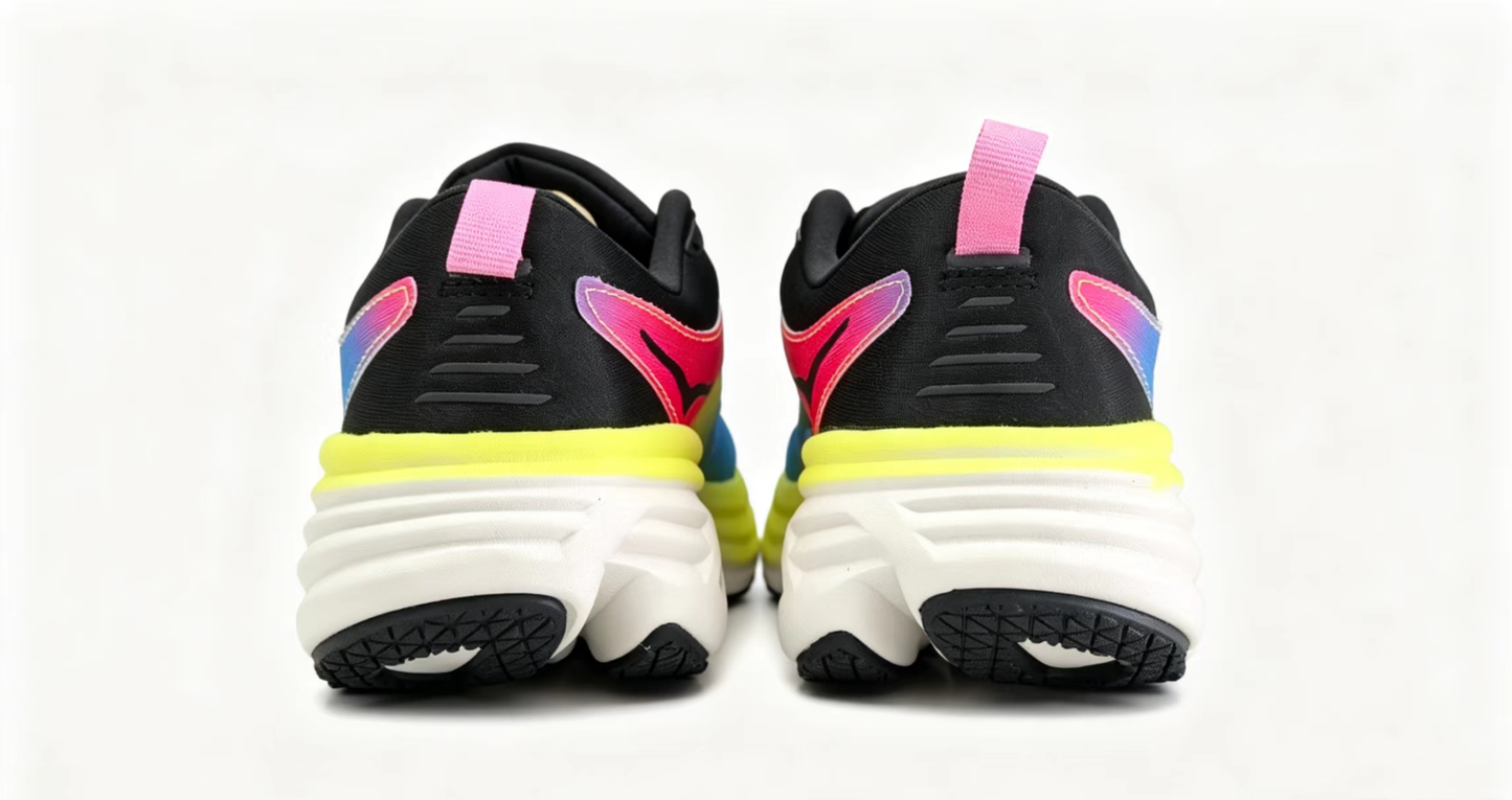 HOKA ONE ONE Bondi 8 “Rainbow Neon” Max Cushion Running Shoes