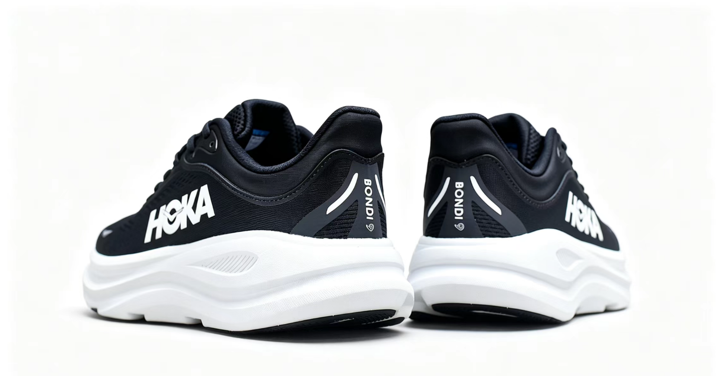 HOKA ONE ONE Bondi 9 – Black / White / Premium Cushioned Running Shoes