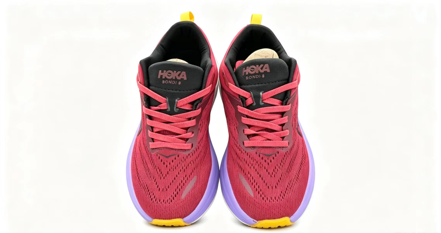 HOKA ONE ONE Bondi 8 “Crimson Violet” Cushioned Running Shoes