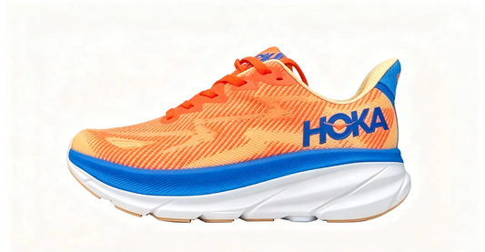 HOKA ONE ONE Clifton 9 – Orange/Blue | Lightweight Cushioned Running Shoes