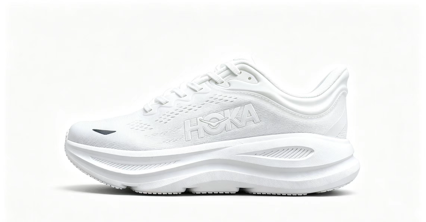 HOKA ONE ONE Bondi 9 – All White / Premium Cushioned Running Shoes