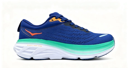 HOKA ONE ONE Bondi 8 Navy Blue Green Cushioned Running Shoes