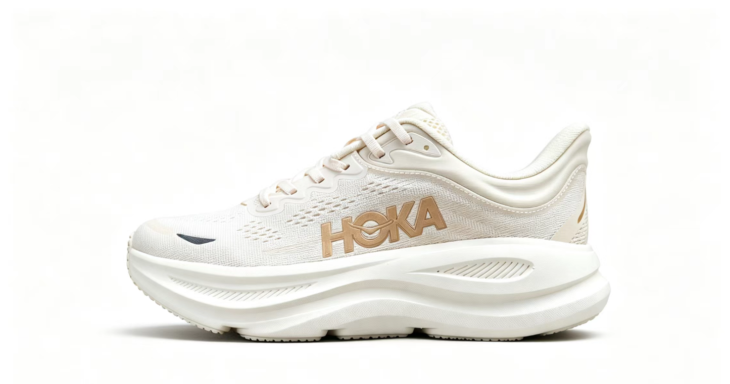 HOKA ONE ONE Bondi 9 – Cream Gold Cushioned Running Shoes