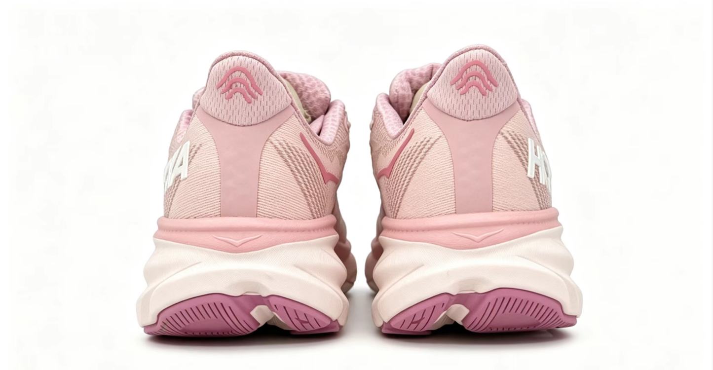 HOKA ONE ONE Clifton 9 – Light Pink & Soft Pink Running Shoes