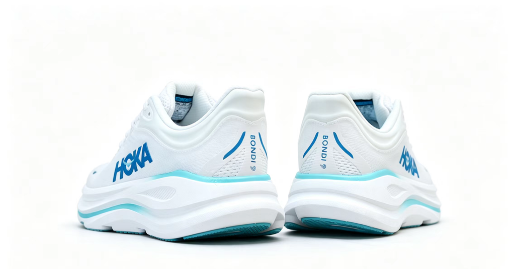 HOKA ONE ONE Bondi 9 – White Sky Blue Cushioned Running Shoes