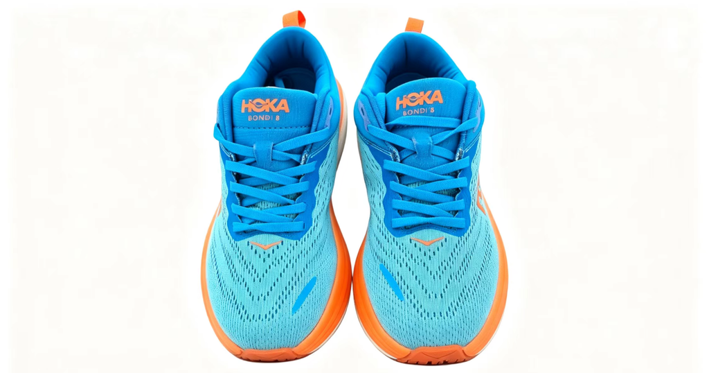 HOKA ONE ONE Bondi 8 Blue Orange Cushioned Running Shoes