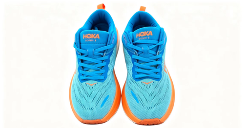 HOKA ONE ONE Bondi 8 Blue Orange Cushioned Running Shoes