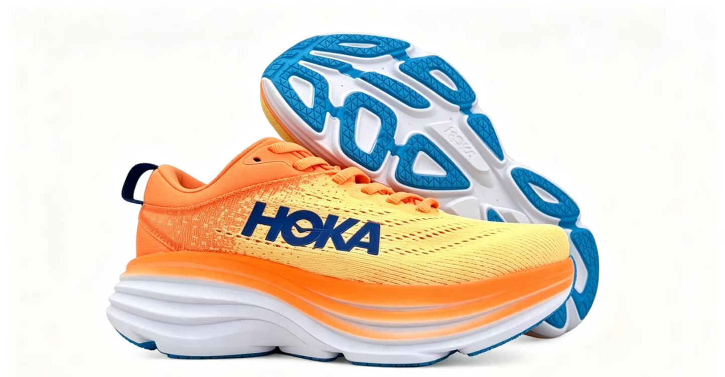 HOKA ONE ONE Bondi8 Running Shoes — Orange Gradient Edition
