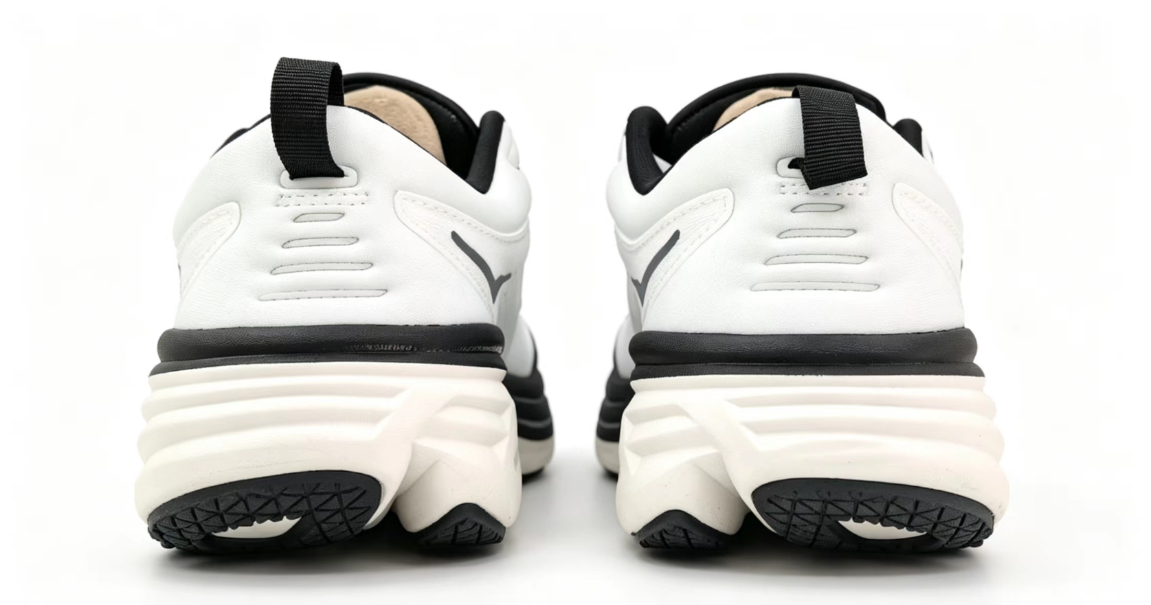 HOKA ONE ONE Bondi 8 White Black Cushioned Performance Running Shoes