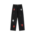 Chrome Hearts Distressed Denim Jeans | Stretch Tapered Fit