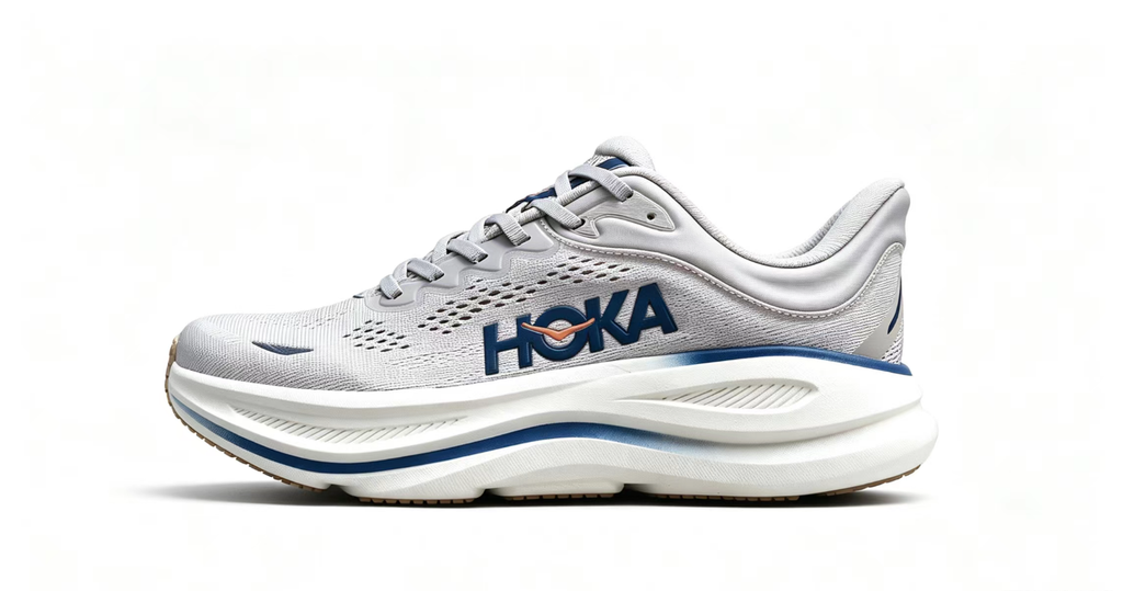 HOKA ONE ONE Bondi 9 – White Blue Cushioned Running Shoes