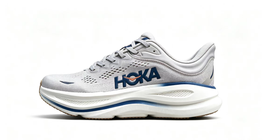 HOKA ONE ONE Bondi 9 – White Blue Cushioned Running Shoes