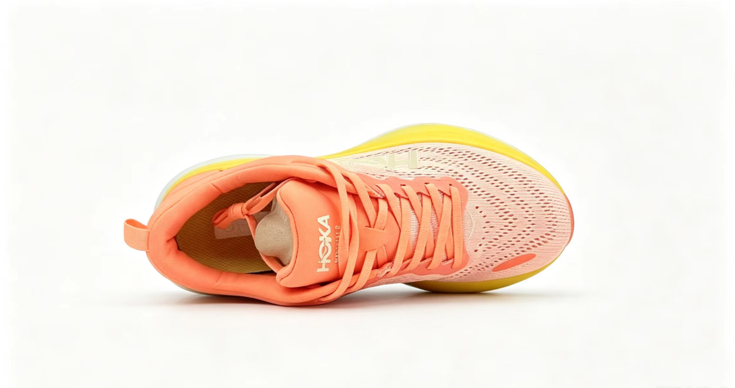 HOKA ONE ONE Bondi 8 “Sunset Peach / Lemon Glow” Cushioned Running Shoes
