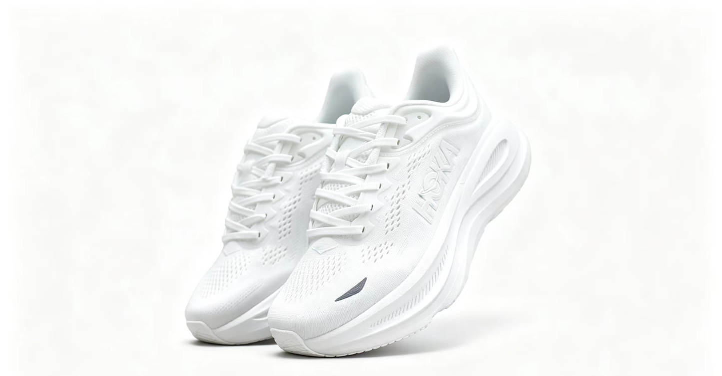HOKA ONE ONE Bondi 9 – All White / Premium Cushioned Running Shoes