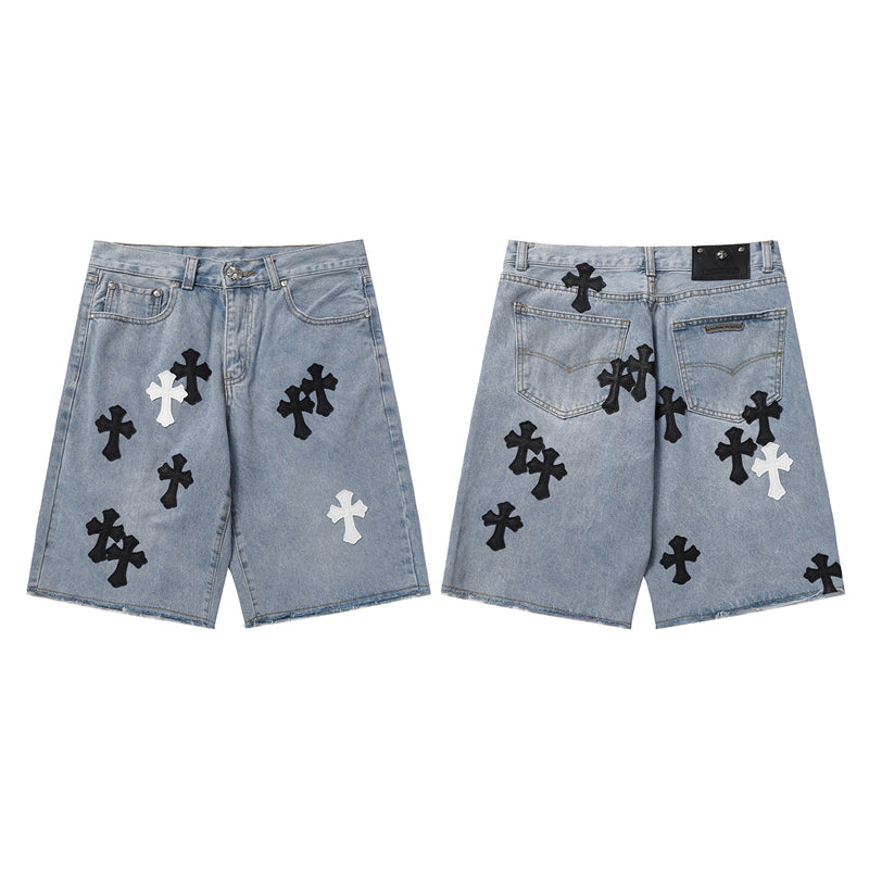 Chrome Hearts Distressed Denim Jeans | Stretch Tapered Fit