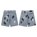 Chrome Hearts Distressed Denim Jeans | Stretch Tapered Fit