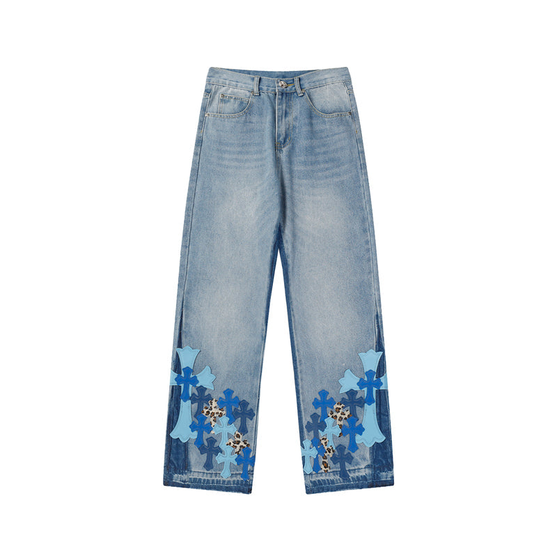Chrome Hearts Distressed Denim Jeans | Stretch Tapered Fit
