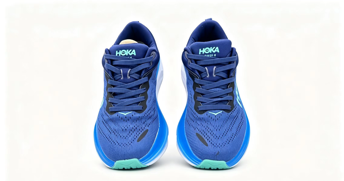 HOKA ONE ONE Bondi8 Running Shoes — Navy Blue and Blue Gradient Colorway