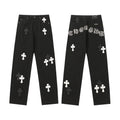 Chrome Hearts Distressed Denim Jeans | Stretch Tapered Fit