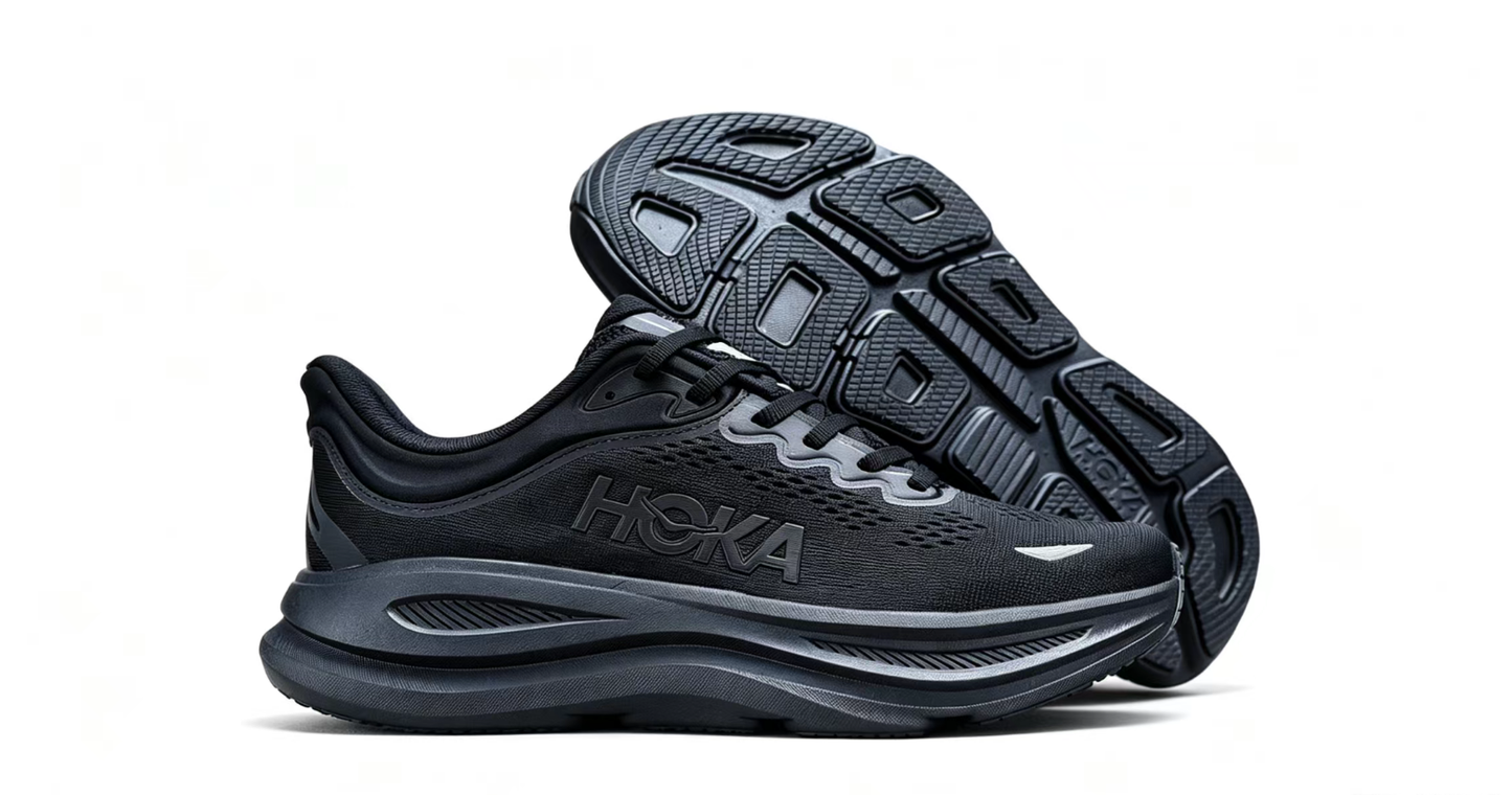 HOKA ONE ONE Bondi 9 – All Black / Premium Cushioned Running Shoes