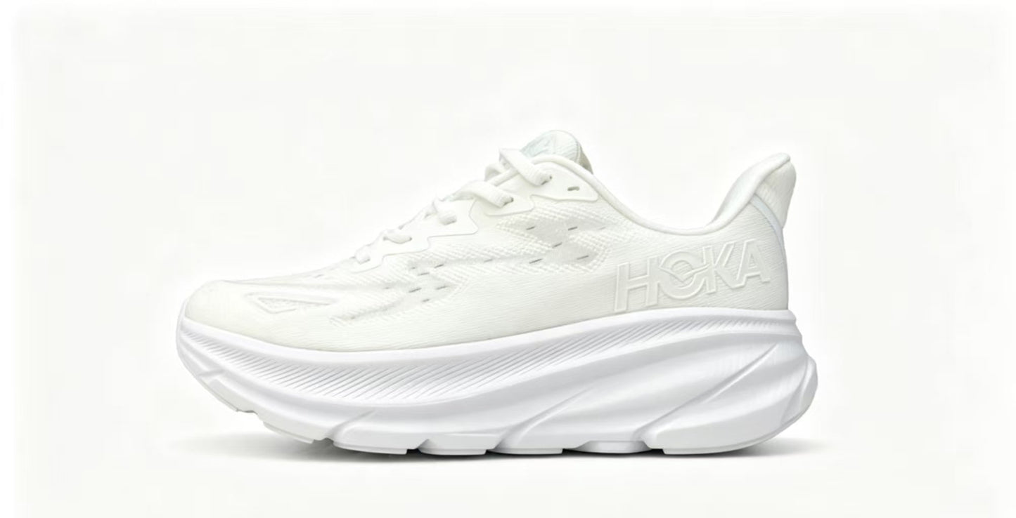 HOKA ONE ONE Clifton 9 – All White | Lightweight Cushion Running Shoes