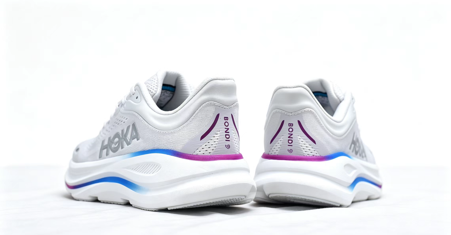 HOKA ONE ONE Bondi 9 White Blue Purple Running Shoes