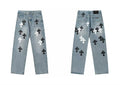 Chrome Hearts Distressed Denim Jeans | Stretch Tapered Fit