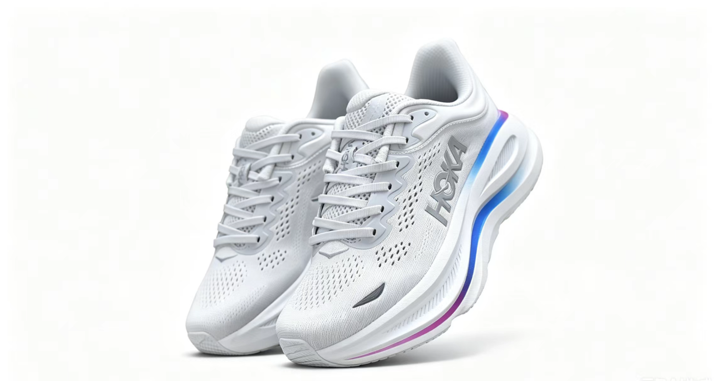 HOKA ONE ONE Bondi 9 White Blue Purple Running Shoes
