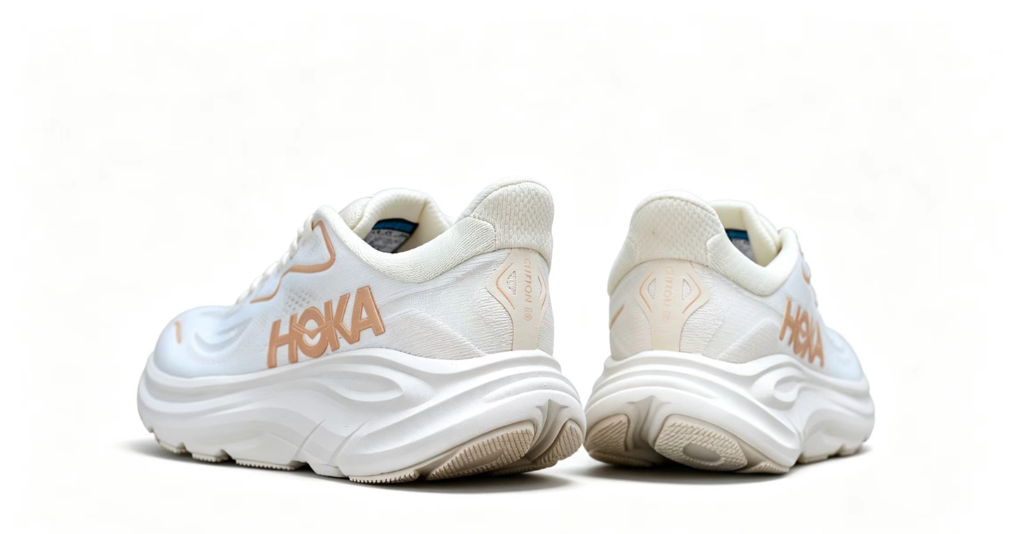 HOKA ONE ONE Bondi 9 – White Beige Cushioned Running Shoes