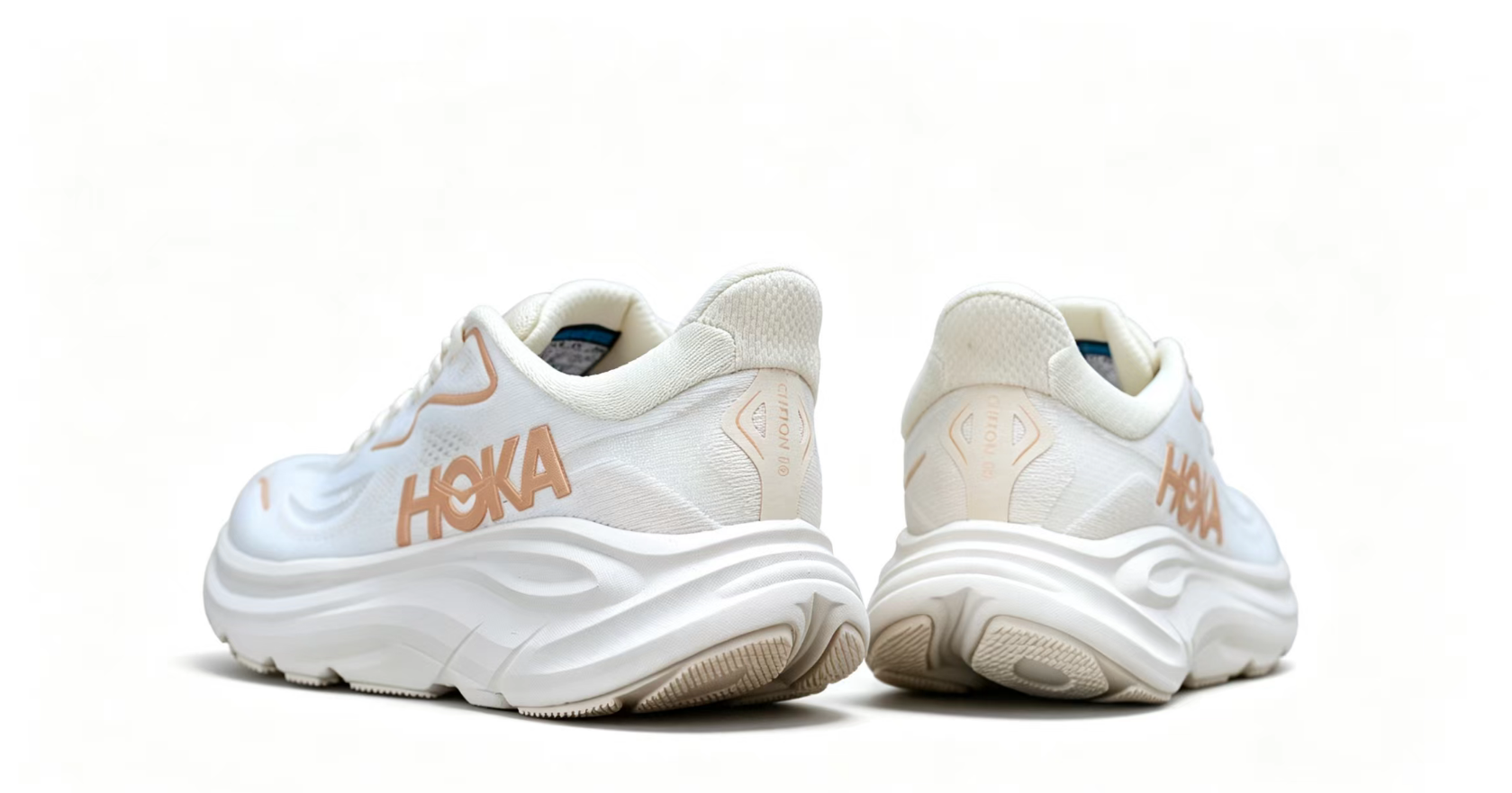HOKA ONE ONE Bondi 9 – White Beige Cushioned Running Shoes