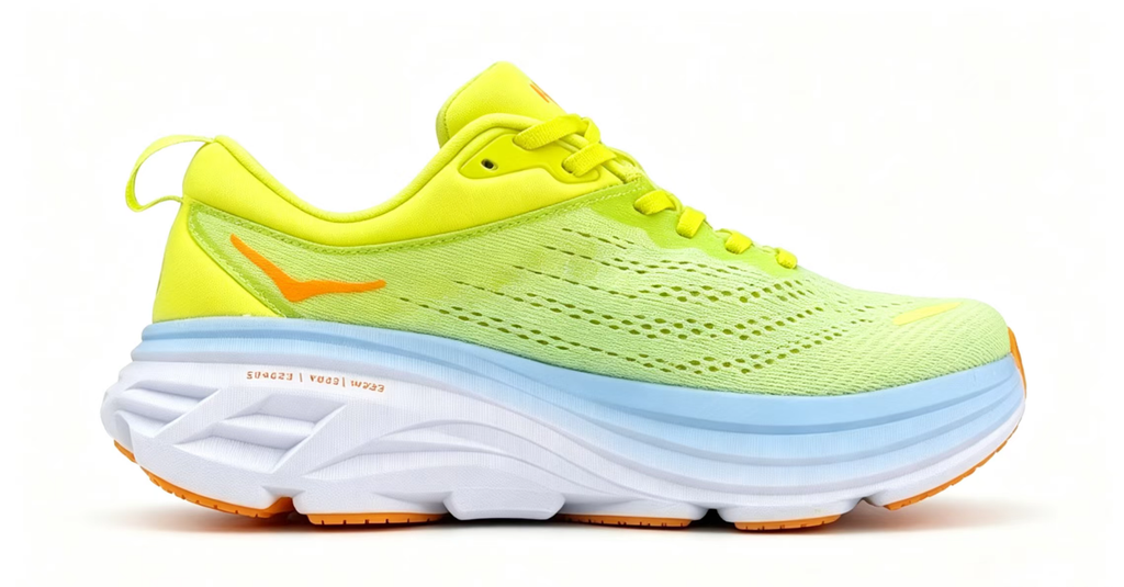 HOKA ONE ONE Bondi 8 — Bright Green and Blue