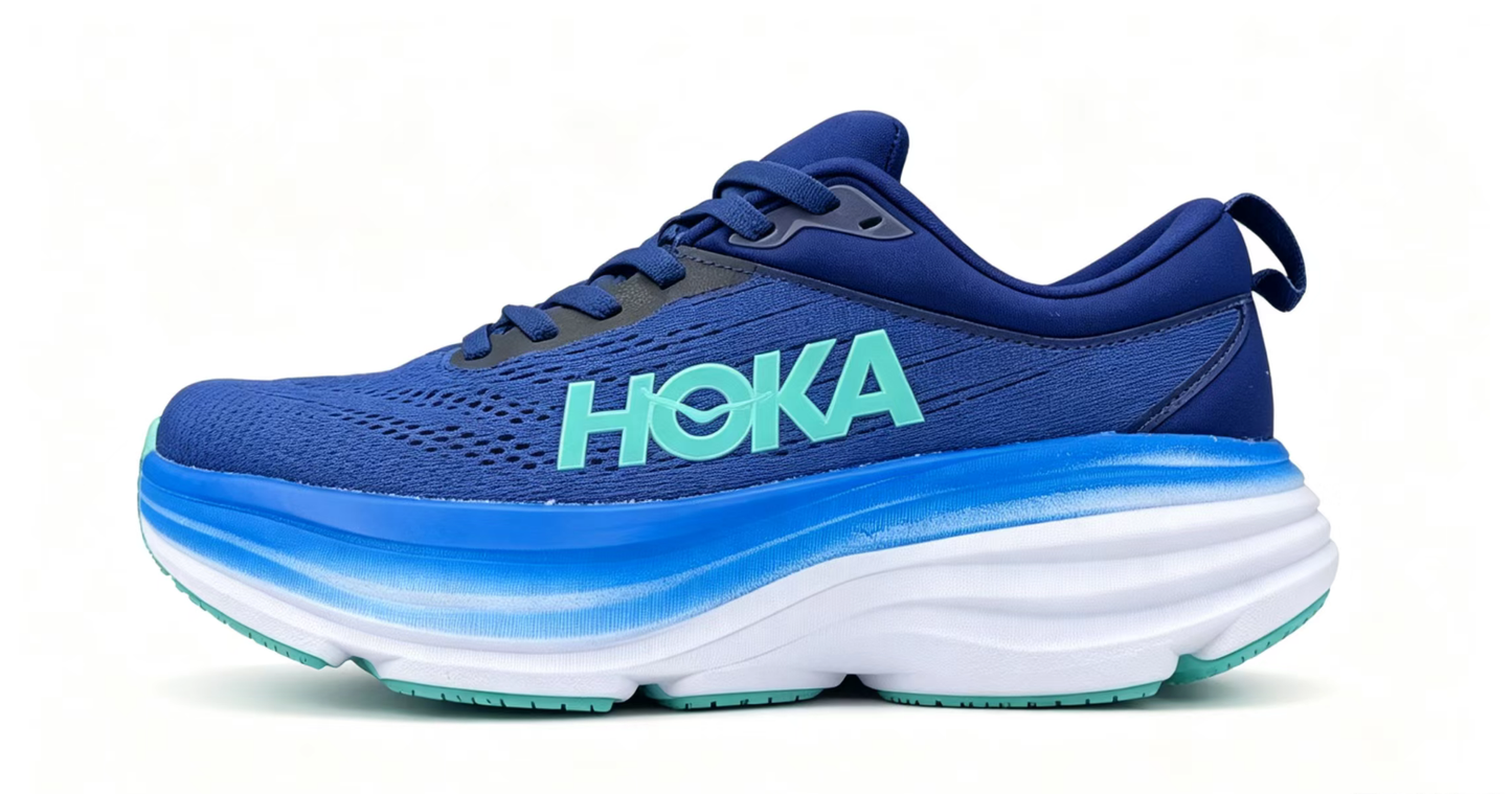 HOKA ONE ONE Bondi8 Running Shoes — Navy Blue and Blue Gradient Colorway