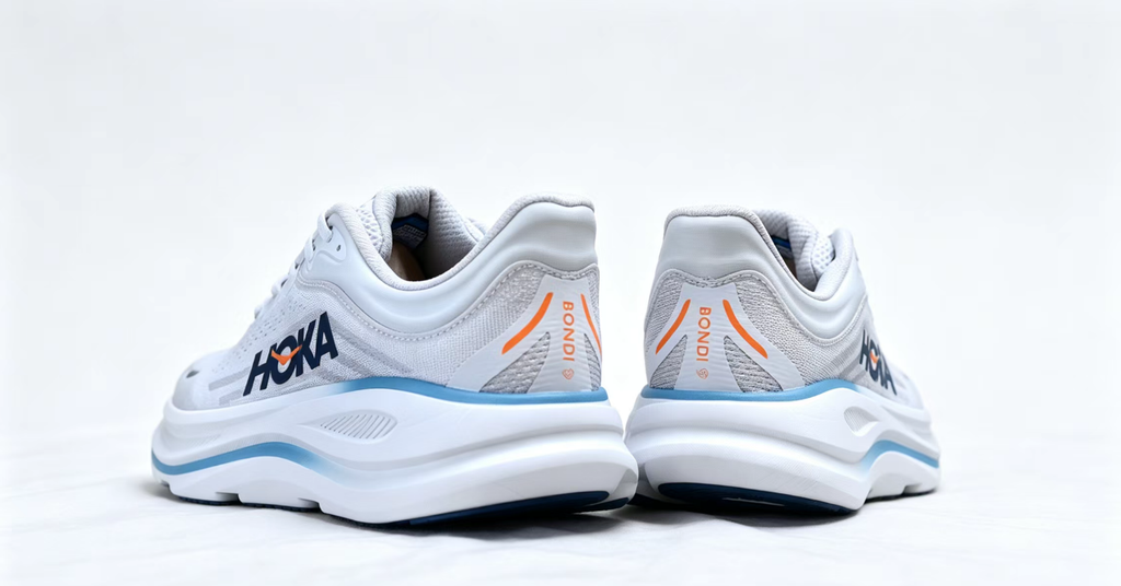 HOKA ONE ONE Bondi 9 – White Blue Orange / Ultra-Cushioned Running Shoes