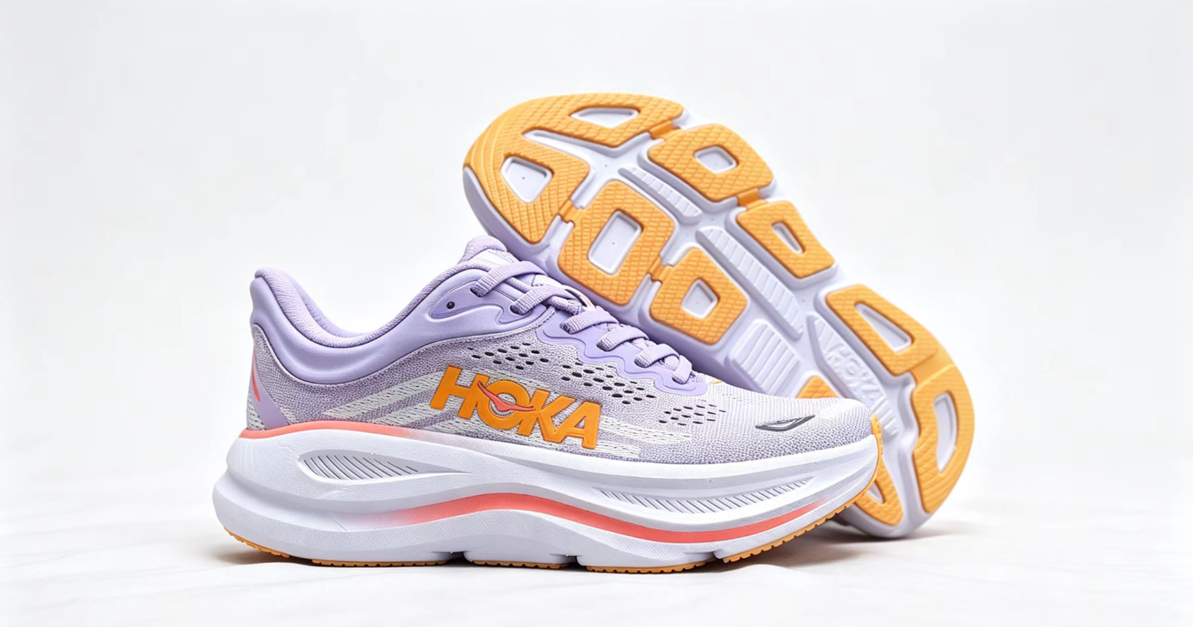 HOKA ONE ONE Bondi 9 – Ultra-Cushioned Lilac Runner