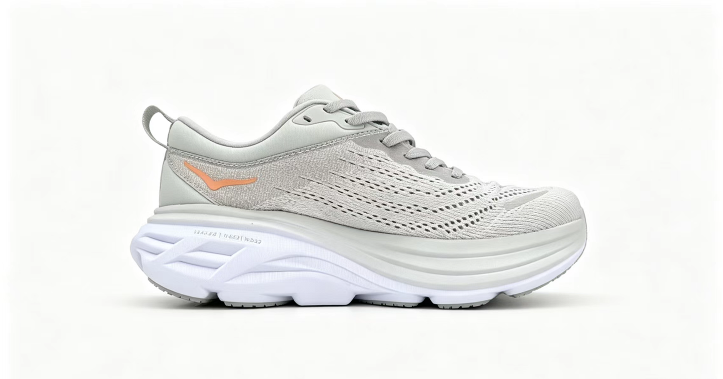 HOKA ONE ONE Bondi 8 “Glacier Grey” – Ultimate Cushioning Running Shoes