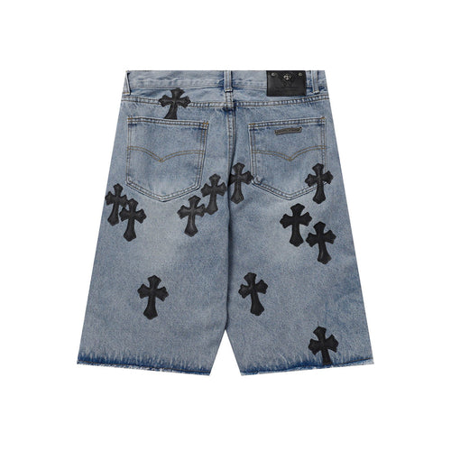 Chrome Hearts Distressed Denim Jeans | Stretch Tapered Fit