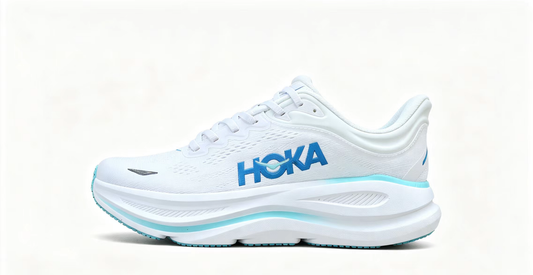 HOKA ONE ONE Bondi 9 – White Sky Blue Cushioned Running Shoes