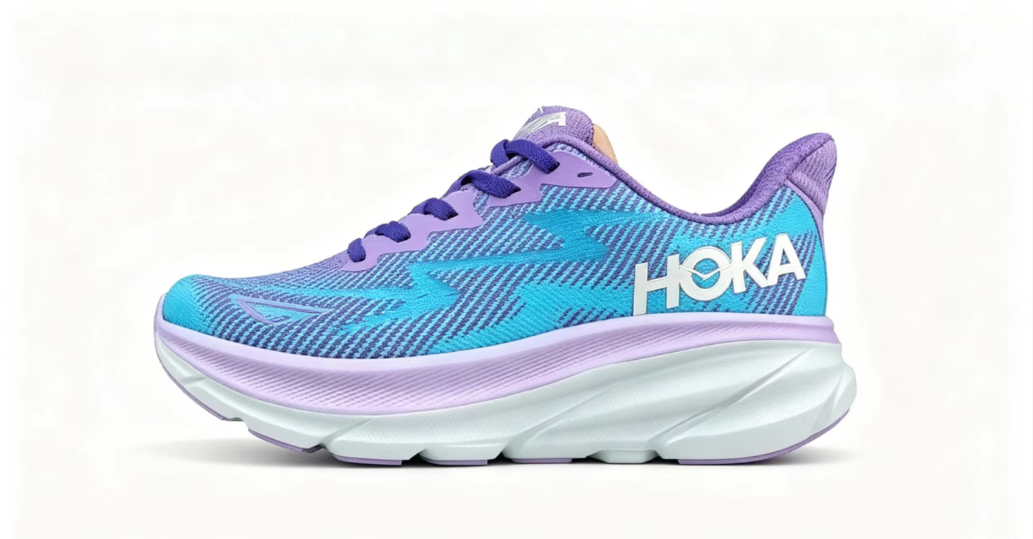 HOKA ONE ONE Clifton 9 – Blue & Purple Running Shoes