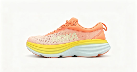 HOKA ONE ONE Bondi 8 “Sunset Peach / Lemon Glow” Cushioned Running Shoes