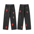 Chrome Hearts Distressed Denim Jeans | Stretch Tapered Fit