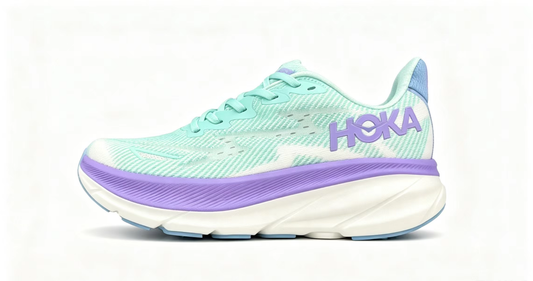 HOKA ONE ONE Clifton 9 – Mint Green/Purple | Lightweight Cushioned Running Shoes