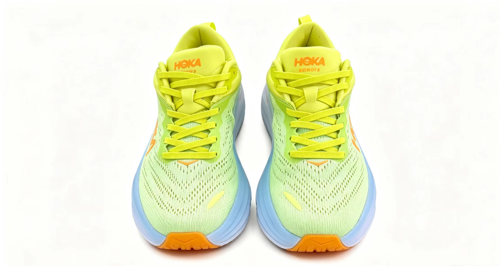 HOKA ONE ONE Bondi 8 — Bright Green and Blue