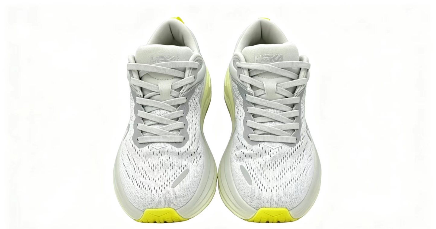 HOKA ONE ONE Bondi8 Running Shoes — Super Grey/Yellow Colorway
