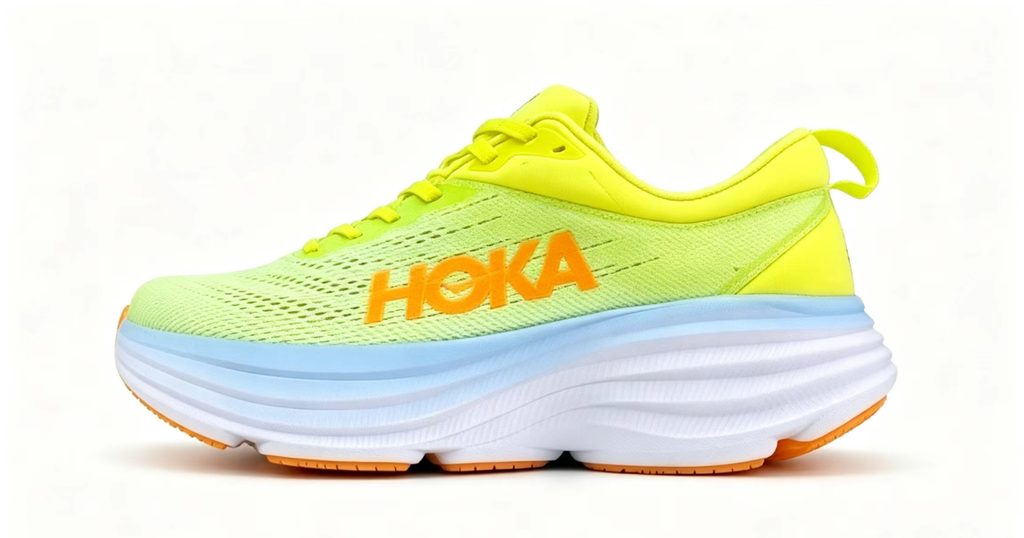 HOKA ONE ONE Bondi 8 — Bright Green and Blue