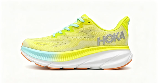 HOKA ONE ONE Clifton 9 – Yellow & Aqua Running Shoes