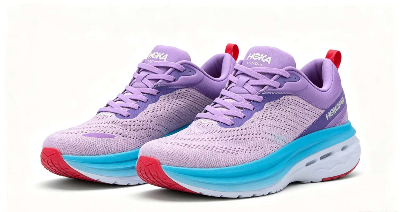 HOKA ONE ONE Bondi 8 Purple Blue Cushioned Running Sneakers